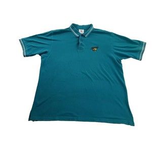 Vintage NFL Jacksonville Jaguars Teal Embroidered Polo Shirt Size XL